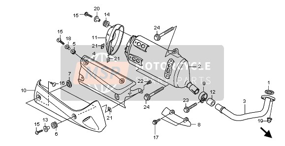 Honda SH300A 2010 EXHAUST MUFFLER for a 2010 Honda SH300A